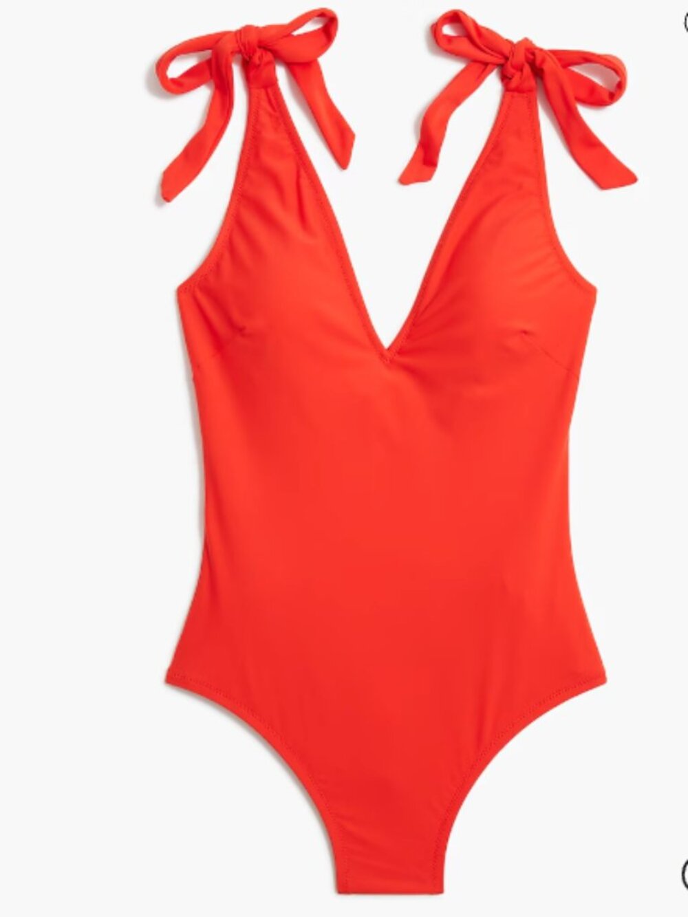 NWT J. Crew One-Piece Tie-Shoulder Red Coral $98 Swimsuit BR591 V-Neck - XXL